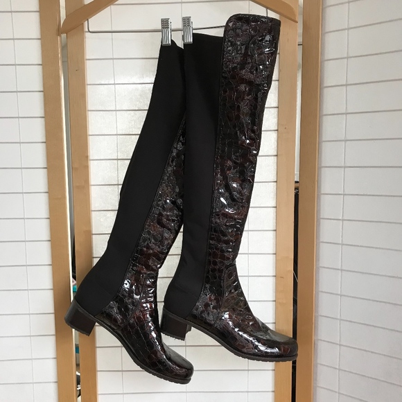stuart weitzman croc boots